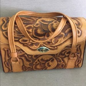 Gorgeous Western Brown Tooled Leather Purse